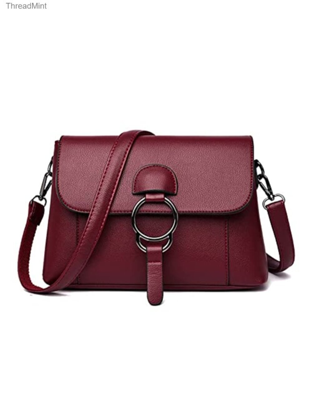 Vegan Leather Crossbody Bag Multi-Pocket Shoulder Tote Handbag Purse
